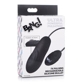 7X PULSING RECHARGEABLE SILICONE BULLET - BLACK
